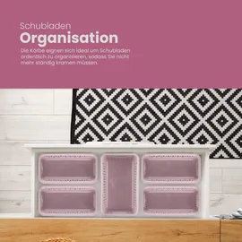 ProHome Aufbewahrungskorb Modularer Kunststoffkorb 25 x 16 x 8 cm rosa