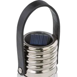GLOBO Solarleuchte Edelstahl Glas Dämmerungssensor spritzwassergeschützt silber