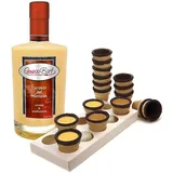 Eierlikör auf Marzipan 0,7L mit 8 Waffelbechern & Becherhalter sehr süffig 20%V.