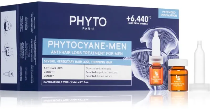 Phyto Phytocyane Anti-Hair Loss Treatment For Men Pflege zur Förderung des Haarwachstums und gegen Haarausfall 12x3.5 ml