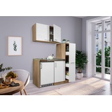 Küche Miniküche Singleküche Küchenzeile Pantry Eiche  Weiß Levin 130 cm Respekta