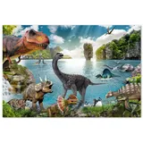 Close Up Schreibtischunterlage Dinosaurier für Kinder | 60 x 40cm | Abwischbar, wasserfest, reißfest | Detailreiche und liebevoll gestaltetes Motiv | Designed & Made in Germany