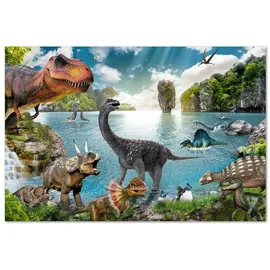 Close Up Schreibtischunterlage Dinosaurier für Kinder | 60 x 40cm | Abwischbar, wasserfest, reißfest | Detailreiche und liebevoll gestaltetes Motiv | Designed & Made in Germany