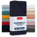 Blumtal Spannbettlaken Baumwolle-Jersey 90 x 200 cm Blau