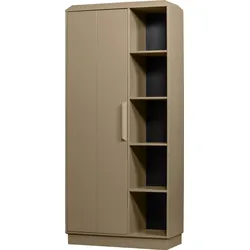 Stauraumschrank WOOOD "Lowen", braun (schlamm), B:100cm H:221cm T:44cm, Holzwerkstoff, Schränke, Wandschrank, Kiefernholz, H 221 cm x B 100 cm