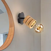 GLOBO Wandlampe Landhausstil MDF Holz Wandleuchte Holzlampe Wohnzimmerleuchte mit