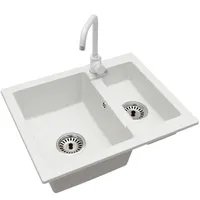 Spüle Granit Yogi STEEL Armatur Chrom Siphon