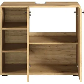 trendteam Bad Waschbeckenunterschrank Pure Bliss Evoke Eiche, B/H/T ca. 90/79/53 cm