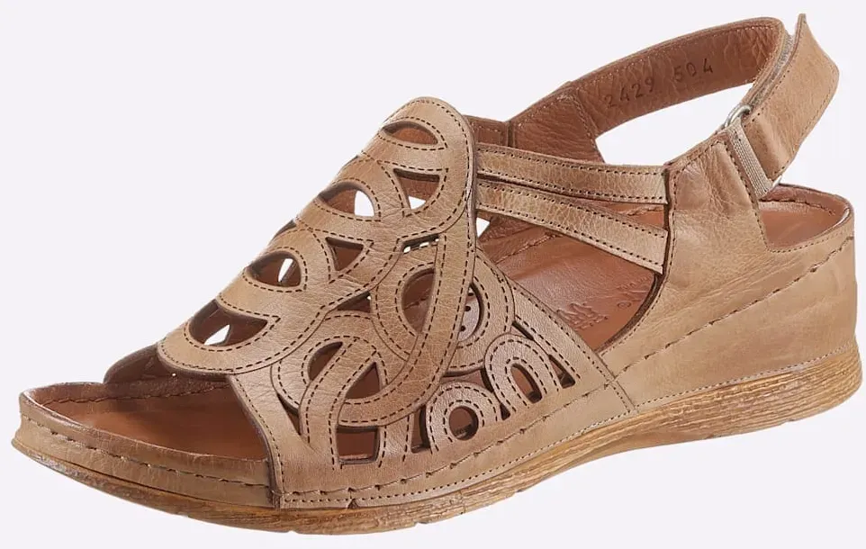 Sandalette GEMINI, Damen, Gr. 37, braun, Glattleder, Schuhe Sandalette
