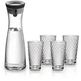 Wasserkaraffe Set 0,1 l 4 Gläser