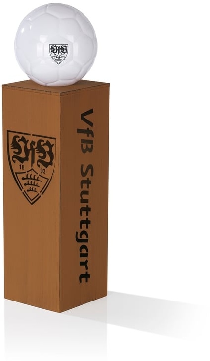 VfB Stuttgart LED-Dekosäule Rost-Optik mit Leuchtkugel - 84 cm - braun