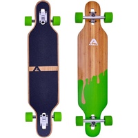 Apollo Longboard Twin Tip DT Fiberglas Longboards, Extrem leicht und stabil grün