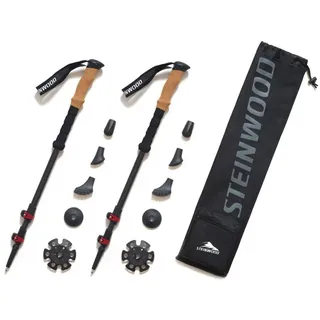 Steinwood Premium Carbon Wanderstöcke verstellbar mit Teleskop, extra leicht