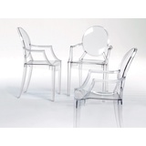 Kartell Armlehnstuhl Louis Ghost, Designer Philippe Starck, 95x56.5x58.5 cm