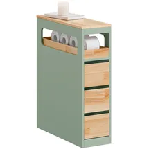 SoBuy Badezimmerschrank mit Rollen 65 x 82 x 24 cm Grün