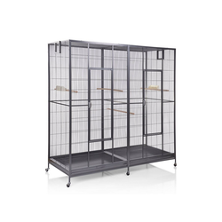 Montana Cages Vogelkäfig Sydney II - Antik, Doppelvoliere, Vogelvoliere XXL Sydney für Wellensittiche, Finken, Kanarien, Nymphensittiche