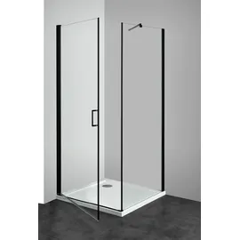 WELLTIME Eckdusche WELLTIME "Florenz Black", schwarz, B:90cm H:190cm T:90cm, Duschkabinen, Duschabtrennung mit Drehtüren, Spritzschutz im Bad