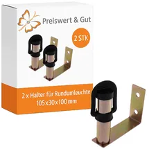 Preiswert & Gut 2 x Halter für Rundumleuchte rechtwinklig 105x30x100mm Rundumleuchten-Halterung inkl. Gummikappe, Rundumkennleuchten