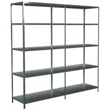 SCHULTE Regalwelt Anbauregal Stahl 200 x 200 x 50 cm silberfarben 10 Böden