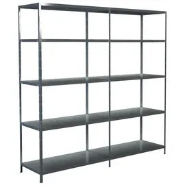 SCHULTE Regalwelt Anbauregal Stahl 200 x 200 x 50 cm silberfarben 10 Böden