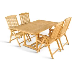 Gartenmöbel Set 5tlg Teak Gartentisch ausziehbar 180-240 cm KUBA/ARUBA