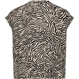 Zero Schlupfbluse mit Animalprint Cream/Schwarz 40