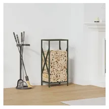 vidaXL Kaminholzregal Kaltgewalzter Stahl 34 x 25 x 70 cm Olivgrün