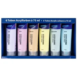 Stylex Pastell Acrylfarben 6 St. 75 ml Blau