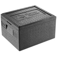 Thermohauser EPP-Thermobox GN 1/2 inklusive Deckel 14 Liter Volumen - 39 x 33 x 23 cm, Schwarz