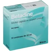 Bétadine - 10% Infection vaginale Préparation vulvo-vaginale avant acte médical invasif ou chirurgical Solution en récipient unidose Unidoses 10x10ml Solution(S) Vaginale(S) 100 ml