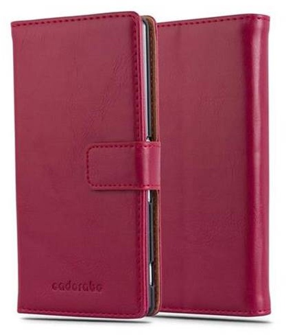 Cadorabo Hülle für Sony Xperia Z3 PLUS / Z4 Schutzhülle in Rot Handyhülle Book Tasche Case Etui Luxury