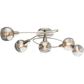 GLOBO Deckenlampe Wohnzimmer Deckenleuchte Esszimmerlampe Glas LED silber 5 flammig, Metall, 5x 4W 54x 324 lm 3000K, LxBxH 62,5x37x21 cm