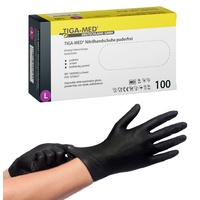 Nitrilhandschuhe puderfrei schwarz Black Tiga Größe: Large 500 Stück Einmalhandschuhe Nitril-Handschuhe ohne Latex
