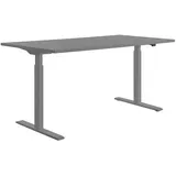 TOPSTAR E-Table elektrisch höhenverstellbarer Schreibtisch grau rechteckig, T-Fuß-Gestell grau 160,0 x 80,0 cm