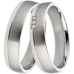 Trauring DOOSTI "Schmuck Geschenk Silber 925 Trauring Ehering Partnerring LIEBE" Gr. 62, silber (silberfarben), Fingerringe, 62, 0,03 ct SI = kleine Einschlüsse mit Brillanten, Silber 925 (Sterlingsilber)-Diamanten, 5mm, Silber 925 (Sterlingsilber), Diamanten, Made in Germany, wahlweise mit oder ohne Brillanten