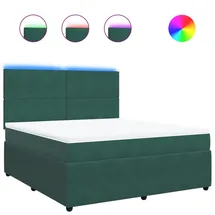 vidaXL Boxspringbett 180 x 200 cm Dunkelgrün