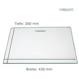 Glaserei Rohrig Einlegeboden Kühlschrank - Klarglas 4 mm (89,96 EUR/qm) - 2 Rundecken - Viele Maße!