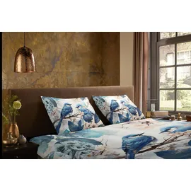 Muller Textil Zari Blumen Blau 135 x 200 cm + 2 x 80 x 80 cm