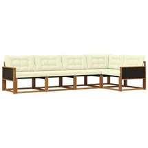 vidaXL Outdoor-Sofagarnitur 5-tlg. Natur/Creme
