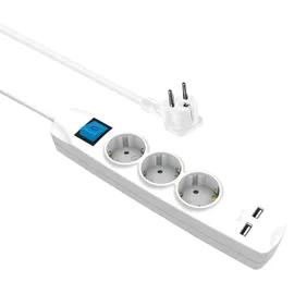 Maxtrack Steckdosenleiste 5 m Weiß 3 St.