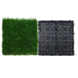 VEVOR Kunstrasenfliesen-Set für ineinandergreifende Rasenfläche 18er-Set 31x31cm Kunstrasen selbstentleerende Matte Bodenbelag Dekor-Pad perfekt für Mehrzweck-Hundematten im Innen- und Außenbereich