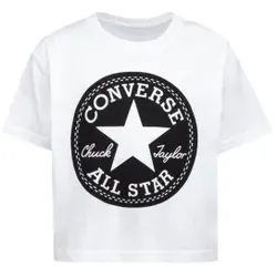 Converse für Mädchen. 469787 Signatur-T-Shirt weiß (XL), Lässig, Baumwolle, Kurzarm, Kinderbekleidung