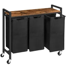 HOOBRO Wäschekorb 3 Fächern Wäschesammler Wäschesortierer Wäschesack Ebf38xy01g1