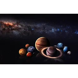 Fototapete PAPERMOON "PLANETEN-ERDE GALAXIE MILCH STRAßE WELTALL UNIVERSUM", bunt, B:2,50m L:1,86m, Vlies, Tapeten