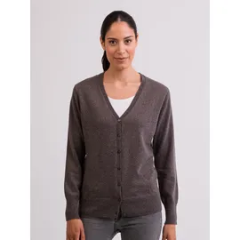CASH-MERE.CH Strickjacke in Grau-Taupe Melange M