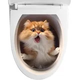 WC Deckel Bad Klo Aufkleber Sticker| 3D Wilde Tiere Toilettensitz Aufkleber| Wilde Tiere Toilettendeckel Aufkleber| Lustig Toilettendeckel Aufkleber| Tiere 3D Wandaufkleber Toilettenaufkleber(D)