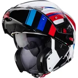 Caberg Horus X Road Klapphelm - Weiß/Schwarz/Blau/Rot - XS