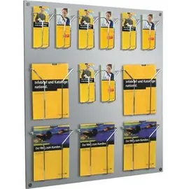 Kerkmann Wandprospekthalter Fokus alu DIN A4, 1/3 DIN A4 75,0 x 6,5 x 100,0 cm, 1 St.