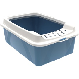 Rotho Bonnie Katzenklo mit Top-Eingang, blau/weiss (recycelt)