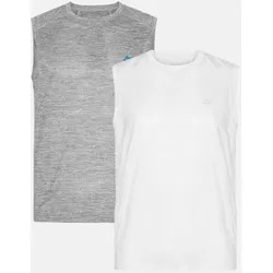 FITNESS TANKTOP FÜR HERREN - 2-Pack - Grau Melange | Weiß - L